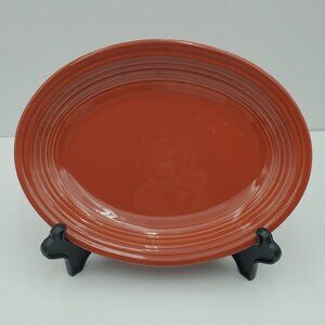 Fiesta Scarlet Platter Homer Laughlin Fiestaware Rust 11.5" Oval Plate